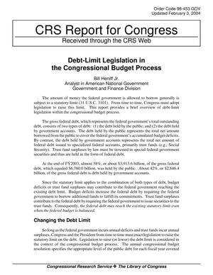 Debt-Limit Legislation in the Congressional Budget Process