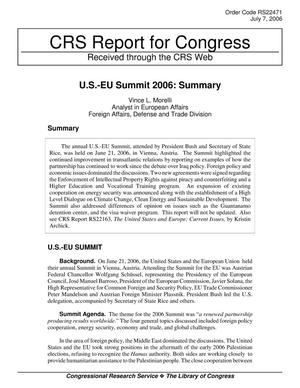 U.S.-EU Summit 2006: Summary