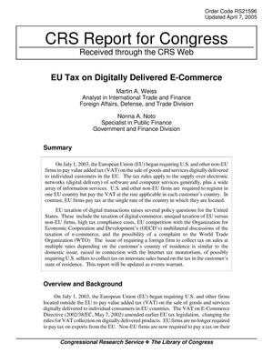 EU Tax on Digitally Delivered E-Commerce