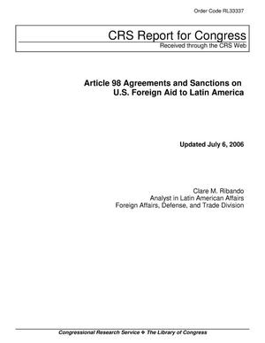 Primary view of object titled 'Article 98 Agreements and Sanctions on U.S. Foreign Aid to Latin America'.