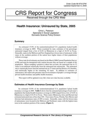 Health Insurance: Uninsured by State, 2005