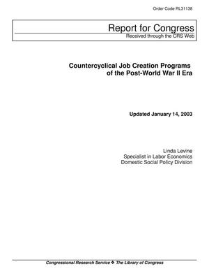 Countercyclical Job Creation Programs of the Post-World War II Era