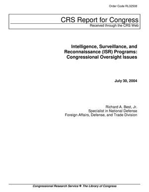 Intelligence, Surveillance, and Reconnaissance (ISR) Programs: Congressional Oversight Issues