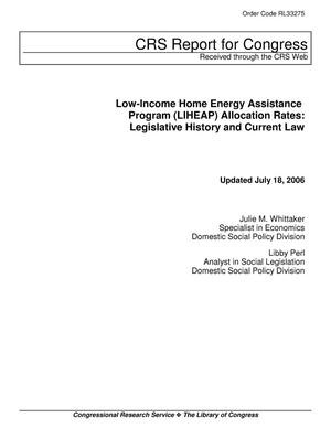 Low-Income Home Energy Assistance Program (LIHEAP) Allocation Rates: Legislative History and Current Law