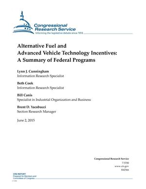 Alternative Fuel and Advanced Vehicle Technology Incentives: A Summary of Federal Programs