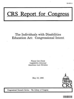 The Individuals with Disabilities Education Act: Congressional Intent