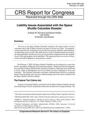 Liability Issues Associated with the Space Shuttle Columbia Disaster