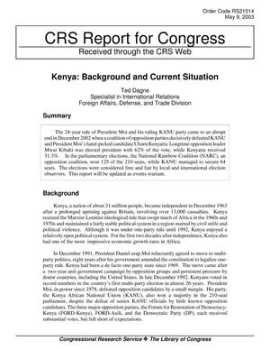 Kenya: Background and Current Situation