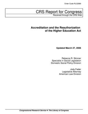 Primary view of object titled 'Accreditation and the Reauthorization of the Higher Education Act'.