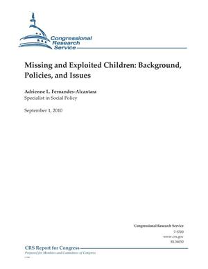 Missing and Exploited Children: Background, Policies, and Issues