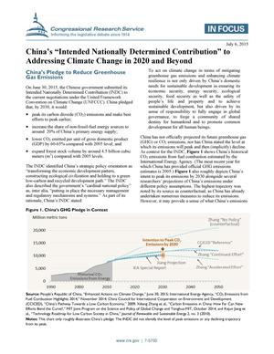 China’s “Intended Nationally Determined Contribution” to Addressing Climate Change in 2020 and Beyond