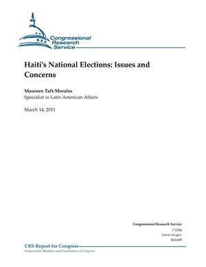 Haiti’s National Elections: Issues and Concerns
