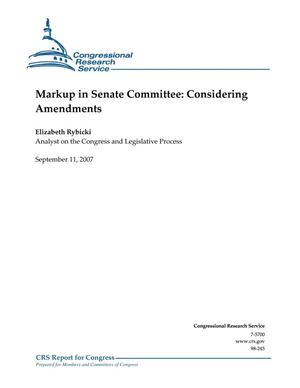 Markup in Senate Committee: Considering Amendments