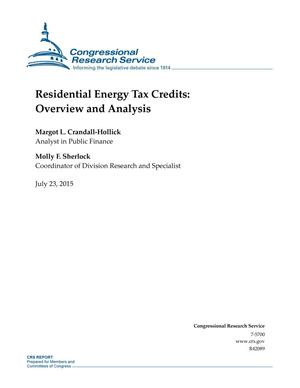 Residential Energy Tax Credits: Overview and Analysis