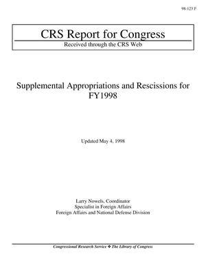 Supplemental Appropriations and Rescissions for FY1998