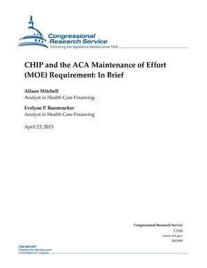 CHIP and the ACA Maintenance of Effort (MOE) Requirement: In Brief