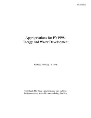 Appropriations for FY1998: Energy and Water Development