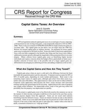 Capital Gains Taxes: An Overview