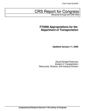 FY2006 Appropriations for the Department of Transportation
