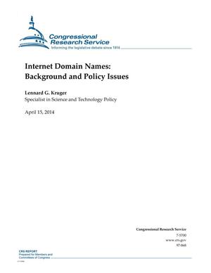 Internet Domain Names: Background and Policy Issues
