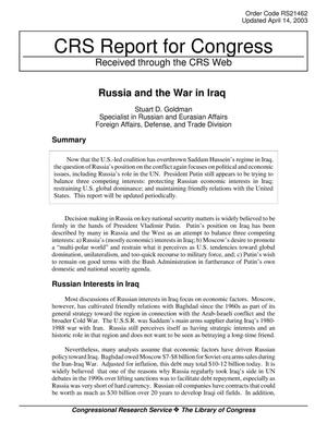 Russia and the Iraq Crisis