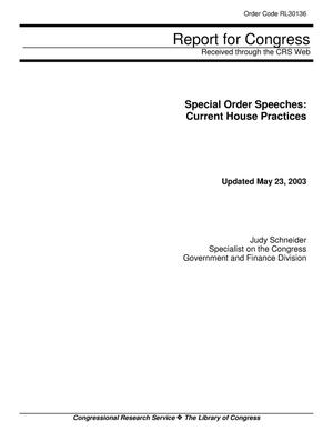 Special Order Speeches: Current House Practices