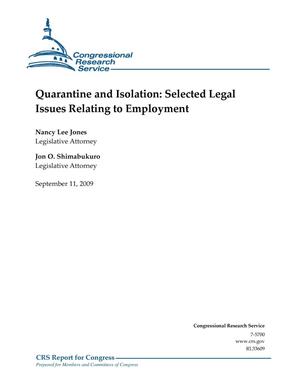 Quarantine and Isolation: Selected Legal Issues Relating to Employment
