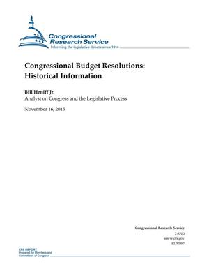 Congressional Budget Resolutions: Historical Information