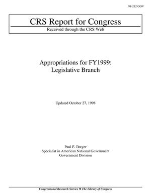 Appropriations for FY1999: Legislative Branch