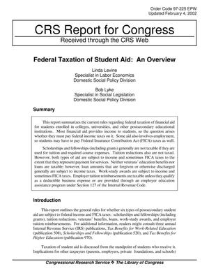 Federal Taxation of Student Aid: An Overview