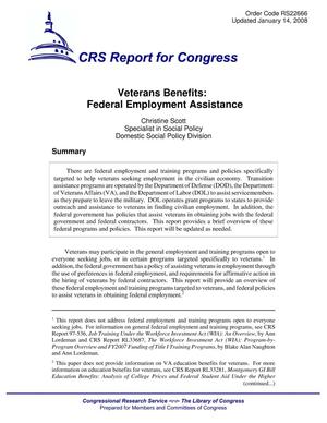 Veterans Benefits: Federal Employment Assistance