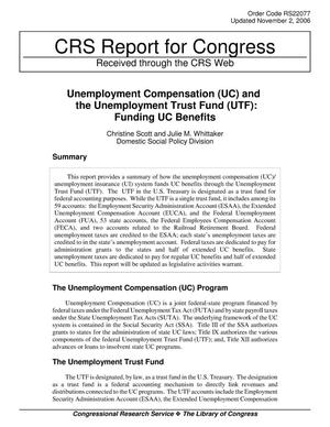 Unemployment Compensation (UC) and the Unemployment Trust Fund (UTF): Funding UC Benefits