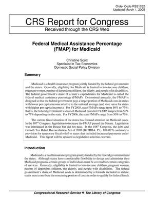 Federal Medical Assistance Percentage (FMAP) for Medicaid
