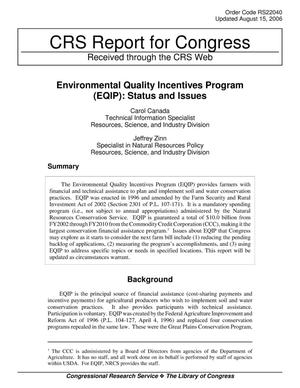 Environmental Quality Incentives Program (EQIP): Status and Issues