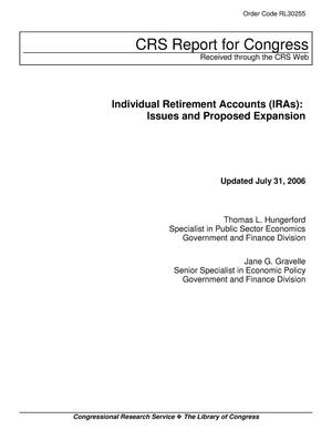 Individual Retirement Accounts (IRAs): Issues and Proposed Expansion