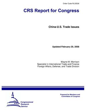 Primary view of object titled 'China-U.S. Trade Issues'.