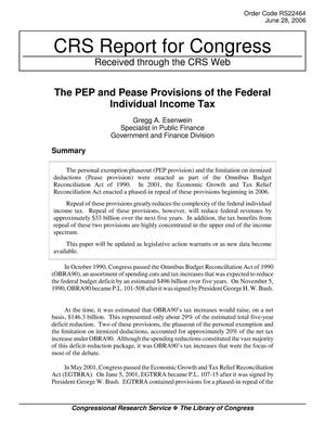 The PEP and Pease Provisions of the Federal Individual Income Tax