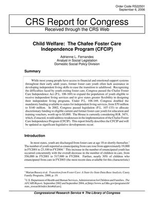 Child Welfare: The Chafee Foster Care Independence Program (CFCIP)