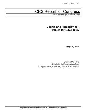 Bosnia and Herzegovina: Issues for U.S. Policy