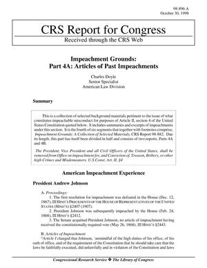 Impeachment Grounds: Part 4A: Articles of Past Impeachments