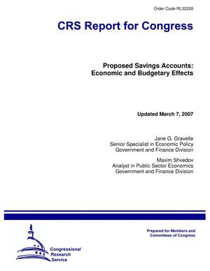Proposed Savings Accounts: Economic and Budgetary Effects