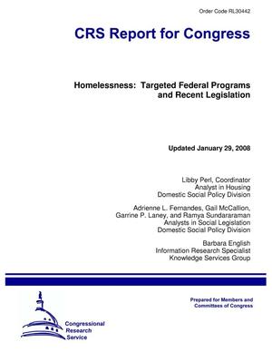 Homelessness: Targeted Federal Programs and Recent Legislation