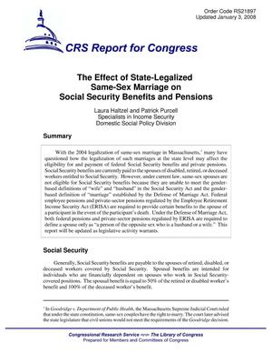 The Effect of State-Legalized Same-Sex Marriage on Social Security Benefits and Pensions