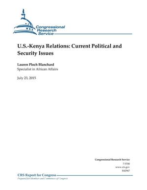 U.S.-Kenya Relations: Current Political and Security Issues