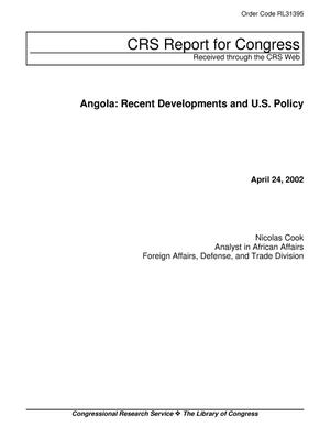 Angola: Recent Developments and U.S. Policy