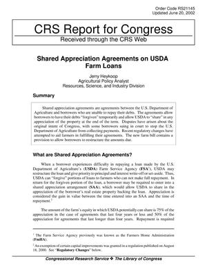 Shared Appreciation Agreements on USDA Farm Loans