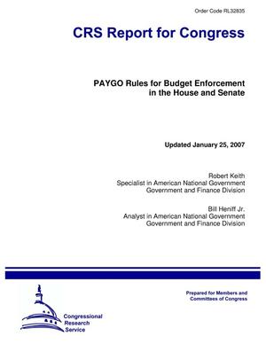 PAYGO Rules for Budget Enforcement in the House and Senate