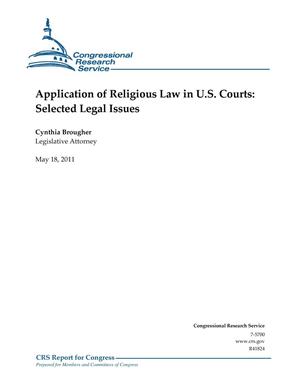 Application of Religious Law in U.S. Courts: Selected Legal Issues