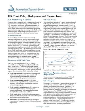 U.S. Trade Policy: Background and Current Issues