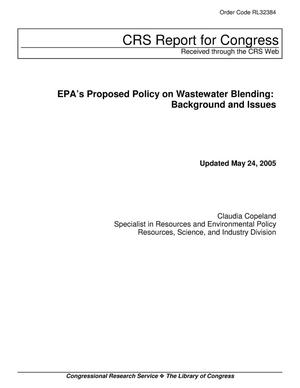 EPAs Proposed Policy on Wastewater Blending: Background and Issues
